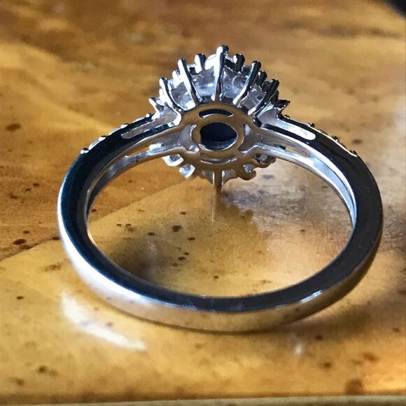 Natural Blue Star Sapphire Sterling Silver Ring Size 10 - Picture 5 of 9
